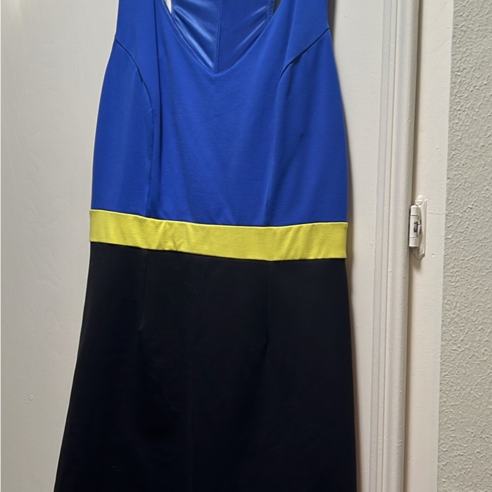Cynthia Rowley Blue and Black Dress with Yellow Accent